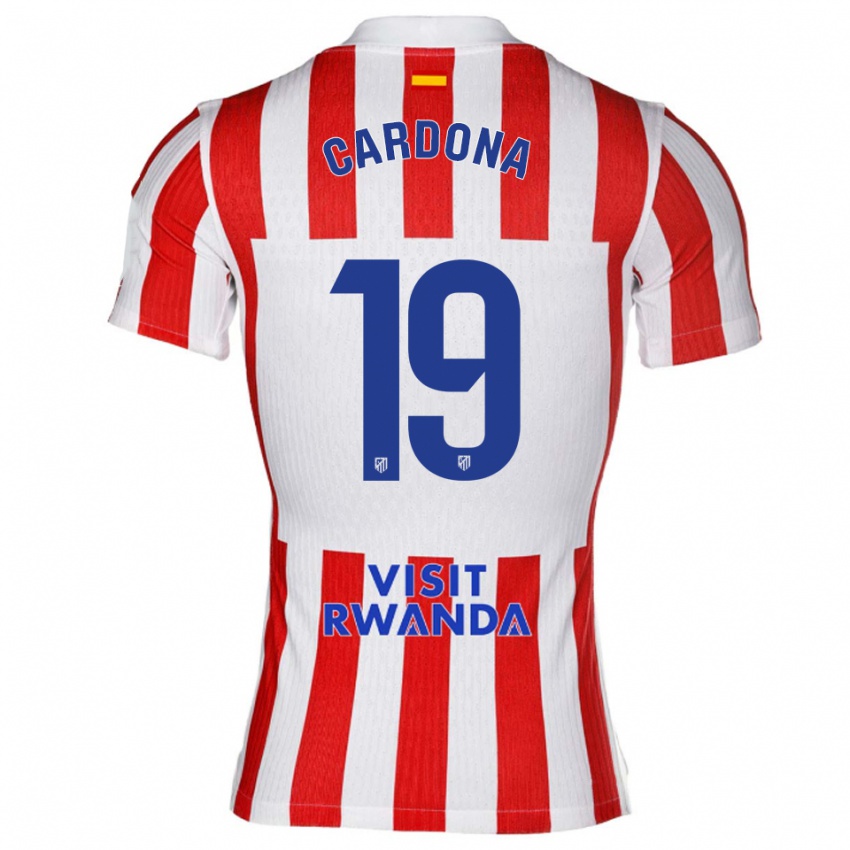 ילדים מרתה קרדונה #19 אדום לבן ג'רזי ביתית 2025/26 חולצה קצרה