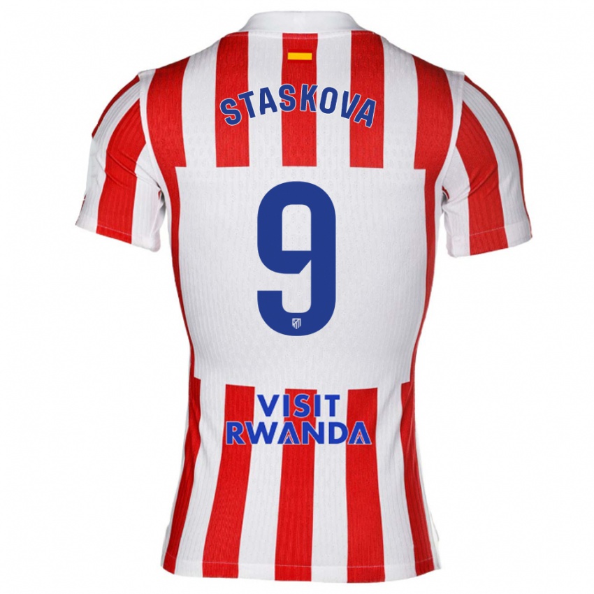 ילדים אנדראה סטאשקובה #9 אדום לבן ג'רזי ביתית 2025/26 חולצה קצרה