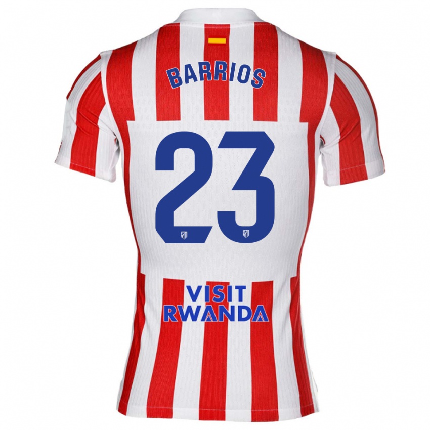ילדים Jesus Barrios #23 אדום לבן ג'רזי ביתית 2025/26 חולצה קצרה
