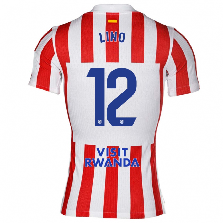 ילדים סמואל לינו #12 אדום לבן ג'רזי ביתית 2025/26 חולצה קצרה