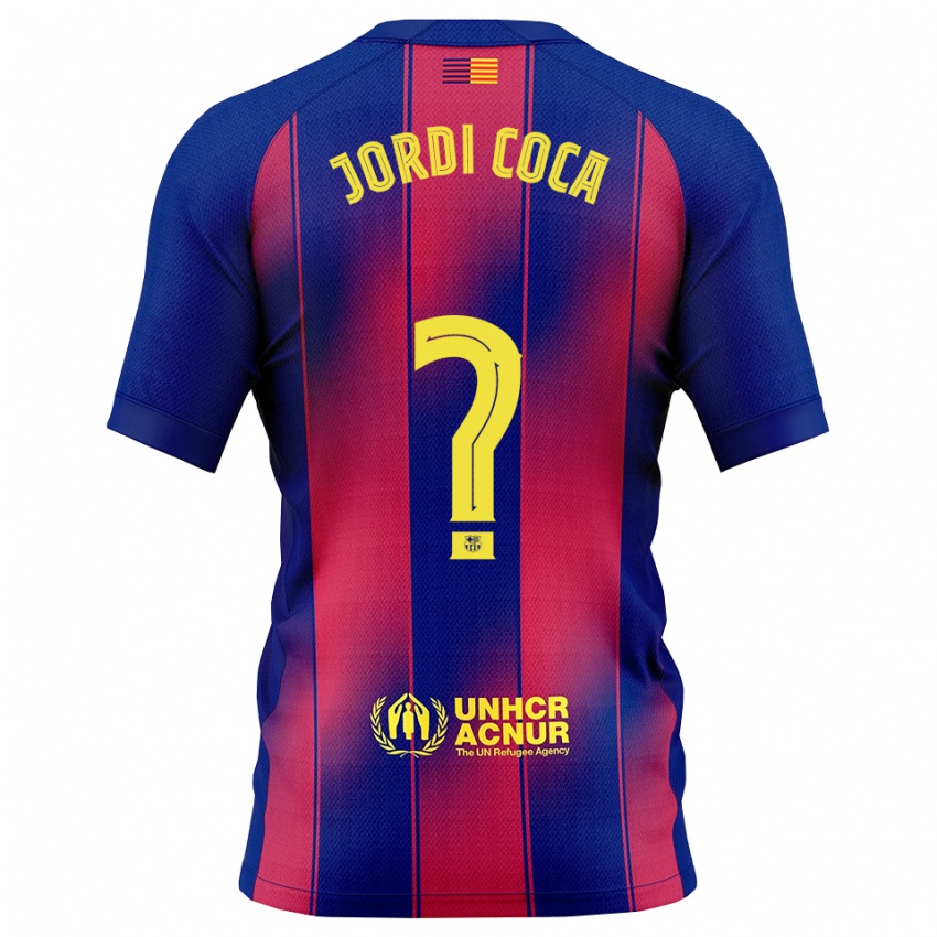 ילדים ג'ורדי קוקה #0 כחול אדום ג'רזי ביתית 2025/26 חולצה קצרה