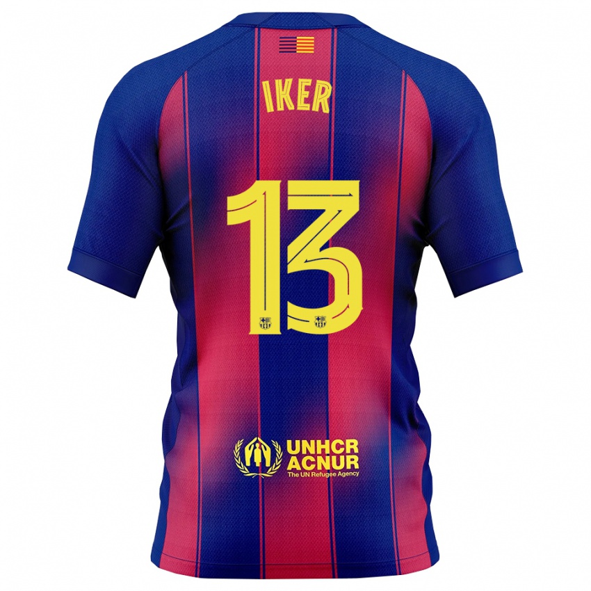 ילדים Iker Rodríguez #13 כחול אדום ג'רזי ביתית 2025/26 חולצה קצרה