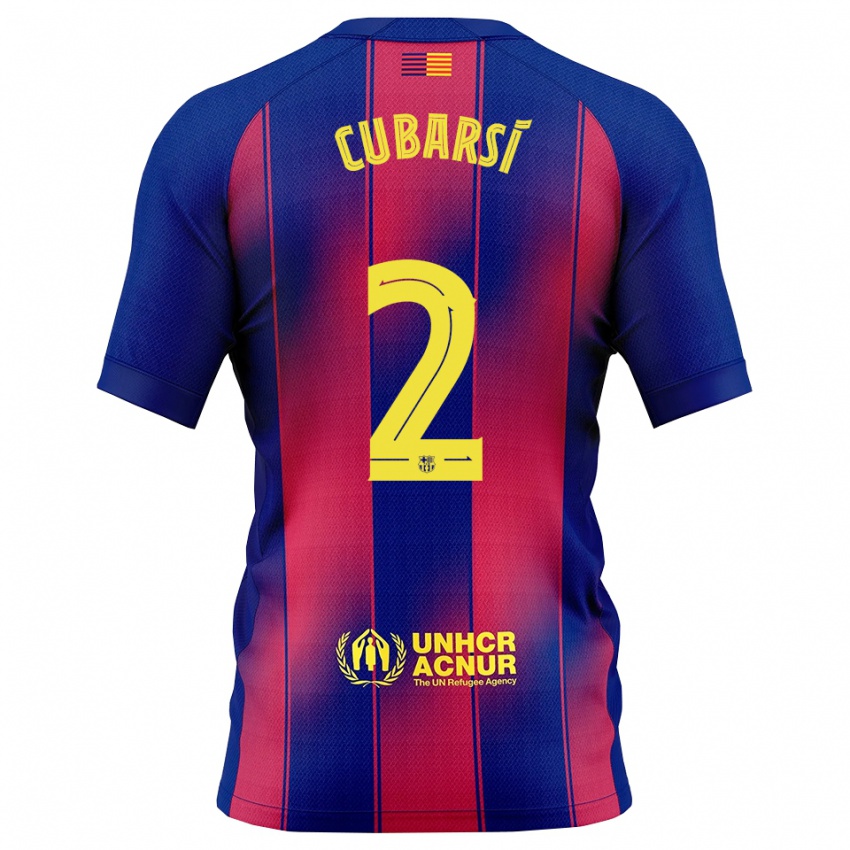 ילדים פאו קובארסי #2 כחול אדום ג'רזי ביתית 2025/26 חולצה קצרה