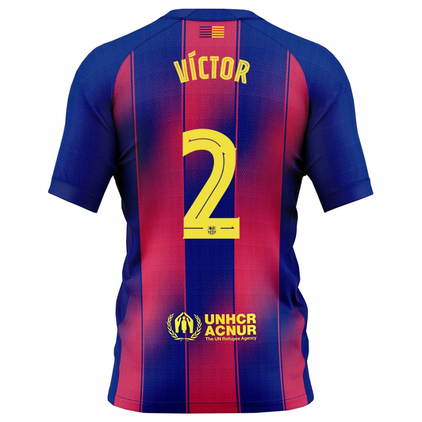 ילדים גיים ויקטור דלגאדו #2 כחול אדום ג'רזי ביתית 2025/26 חולצה קצרה