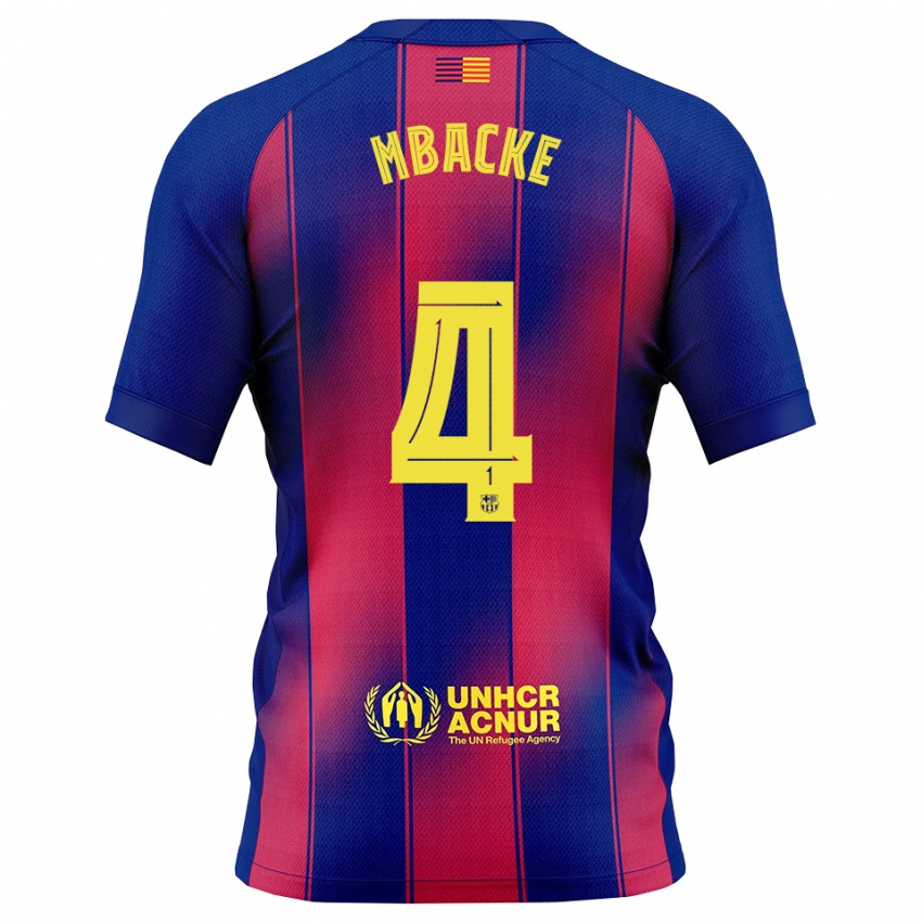 ילדים ממאדו פאל #4 כחול אדום ג'רזי ביתית 2025/26 חולצה קצרה