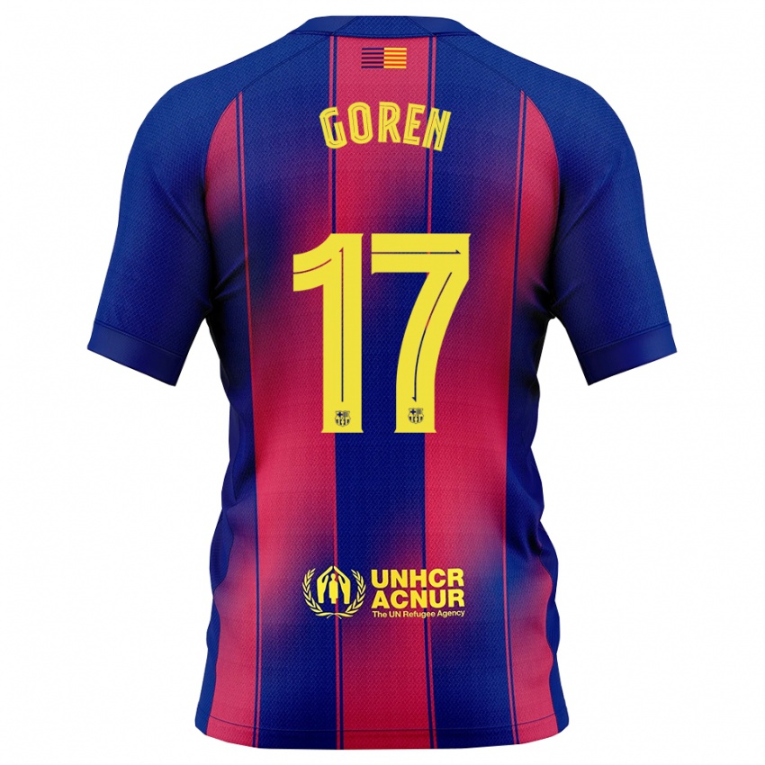 ילדים Orian Goren #17 כחול אדום ג'רזי ביתית 2025/26 חולצה קצרה