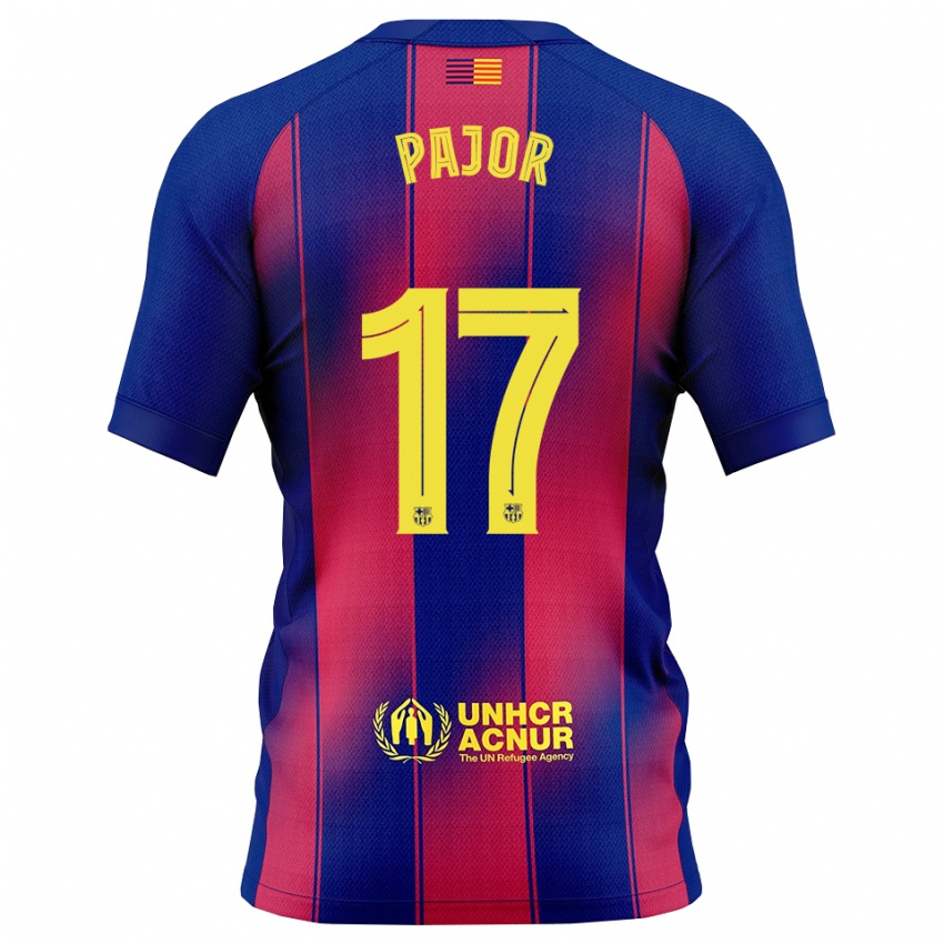 ילדים אווה פייור #17 כחול אדום ג'רזי ביתית 2025/26 חולצה קצרה