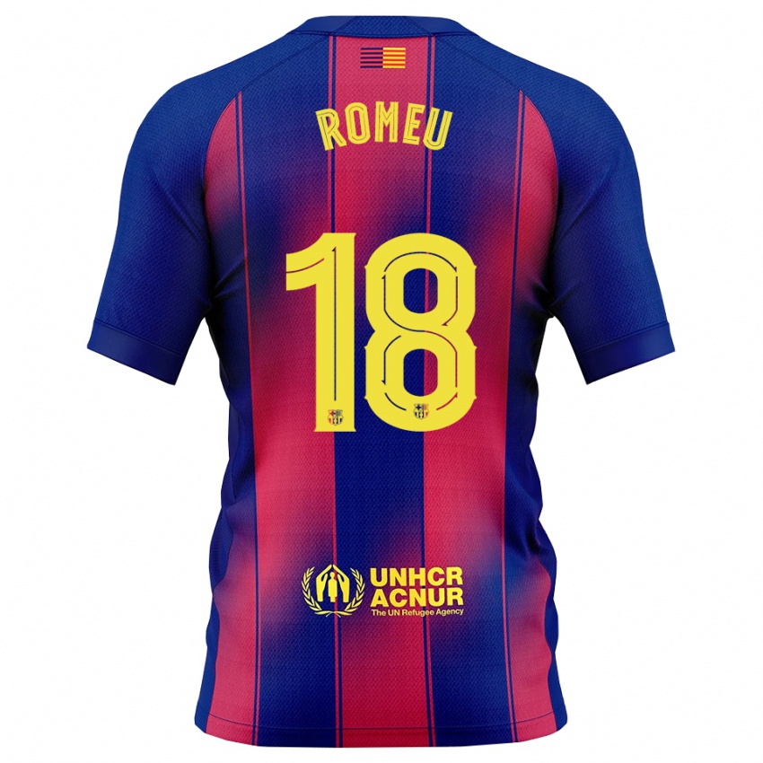 ילדים אוריול רומאו #18 כחול אדום ג'רזי ביתית 2025/26 חולצה קצרה