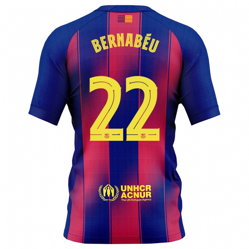 ילדים Pol Bernabéu #22 כחול אדום ג'רזי ביתית 2025/26 חולצה קצרה