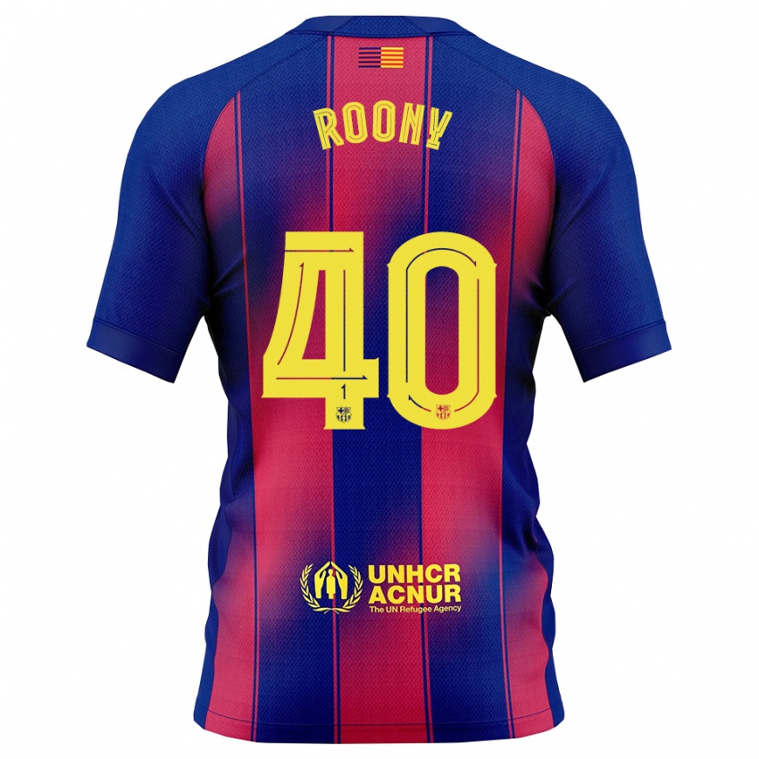 ילדים רוני ברדג'י #40 כחול אדום ג'רזי ביתית 2025/26 חולצה קצרה