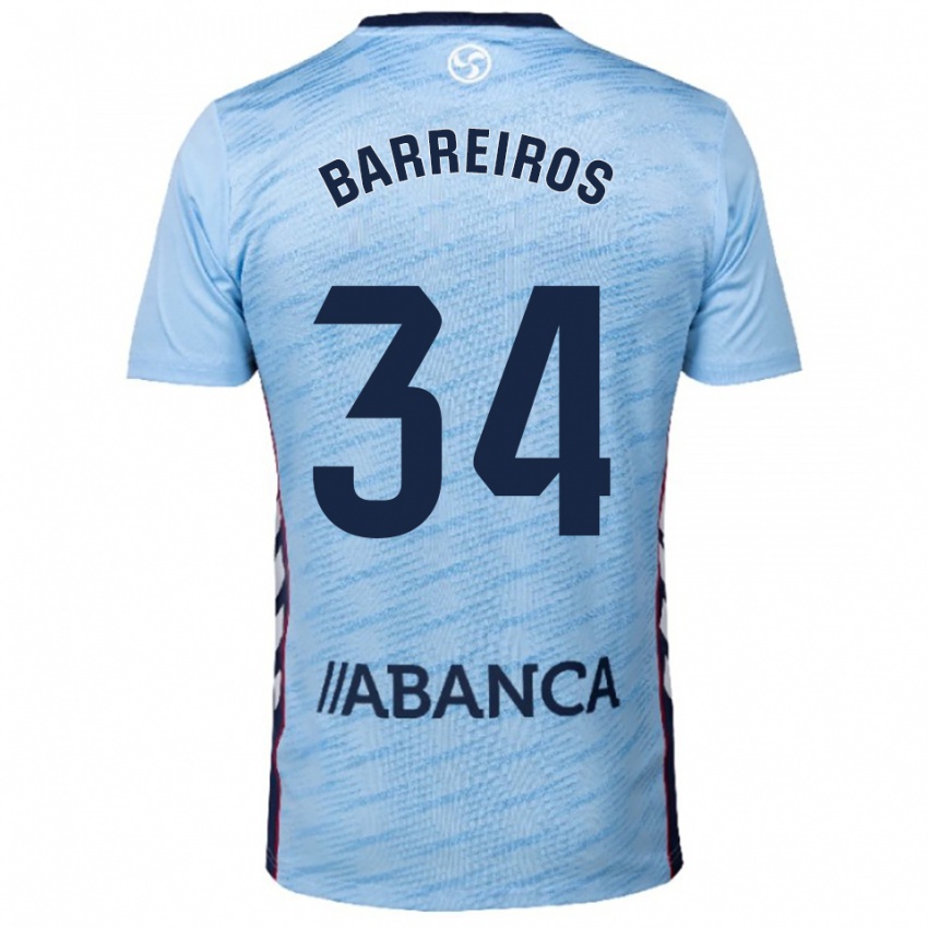 ילדים Iago Barreiros #34 תכלת אדום ג'רזי ביתית 2025/26 חולצה קצרה