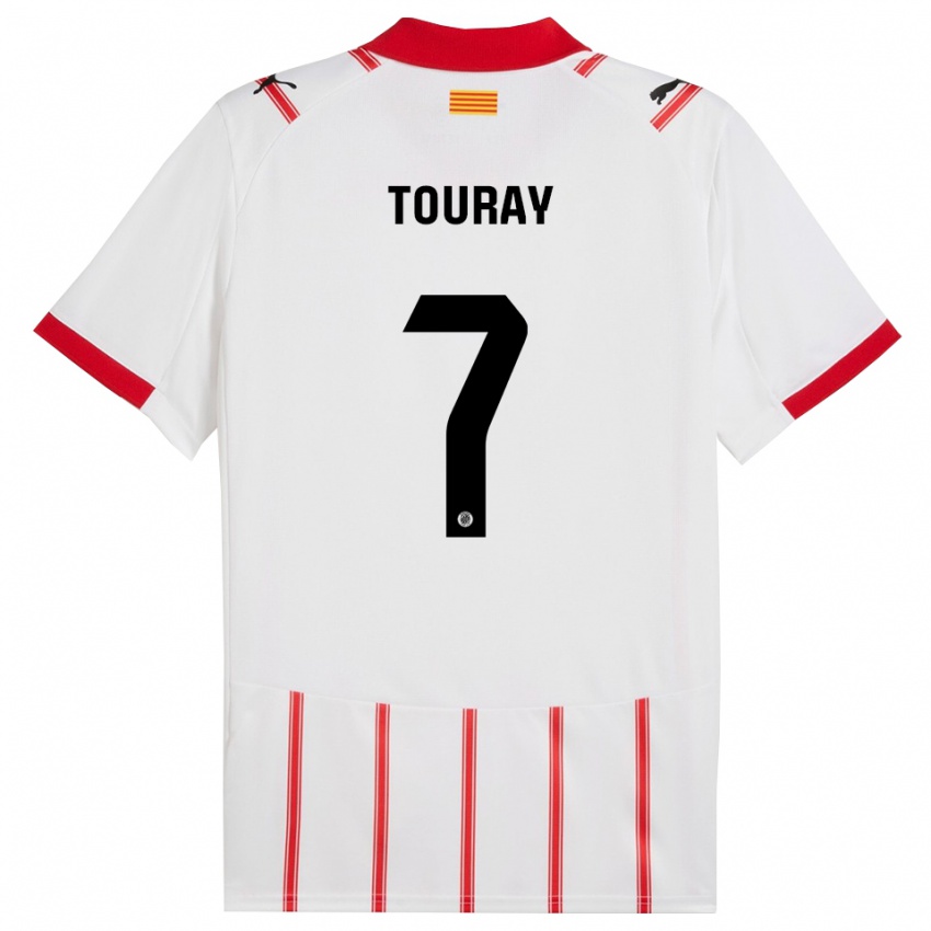 ילדים Muhammed Touray #7 לבן אדום ג'רזי ביתית 2025/26 חולצה קצרה