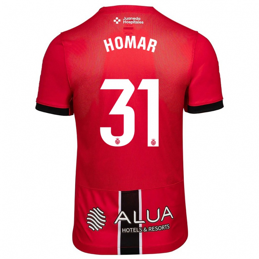 ילדים Gaspar Homar #31 אדום שחור ג'רזי ביתית 2025/26 חולצה קצרה