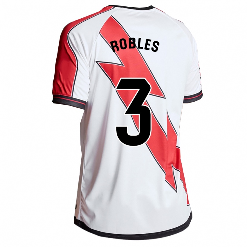 ילדים Diego Robles #3 לבן אדום ג'רזי ביתית 2025/26 חולצה קצרה