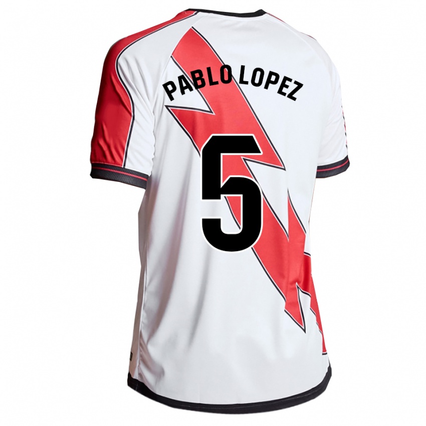 ילדים Pablo López #5 לבן אדום ג'רזי ביתית 2025/26 חולצה קצרה