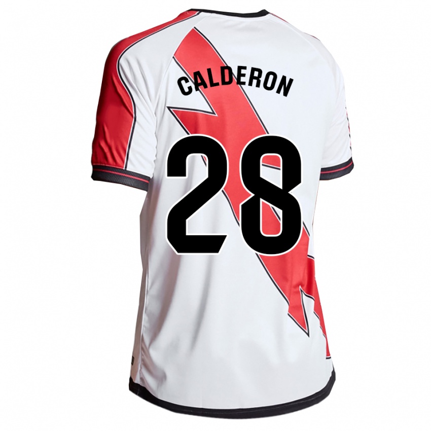 ילדים Esther Calderón #28 לבן אדום ג'רזי ביתית 2025/26 חולצה קצרה