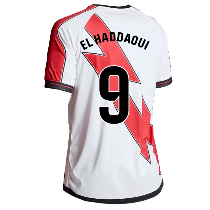 ילדים Hamza El Haddaoui #9 לבן אדום ג'רזי ביתית 2025/26 חולצה קצרה