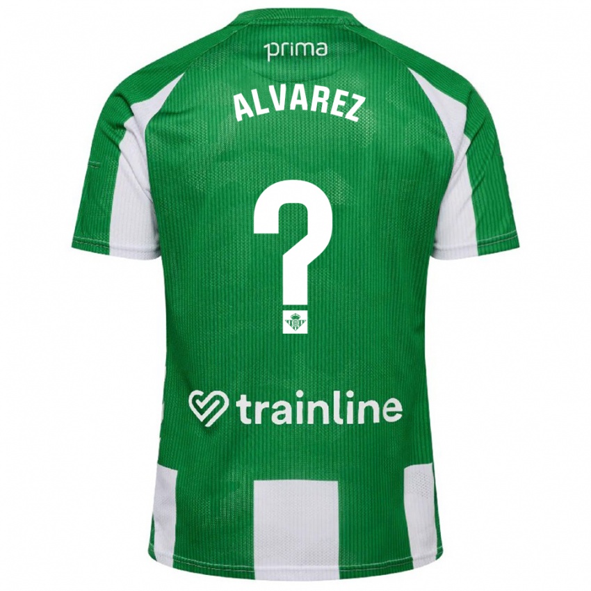 ילדים מרקו אלווארז #0 ירוק לבן ג'רזי ביתית 2025/26 חולצה קצרה
