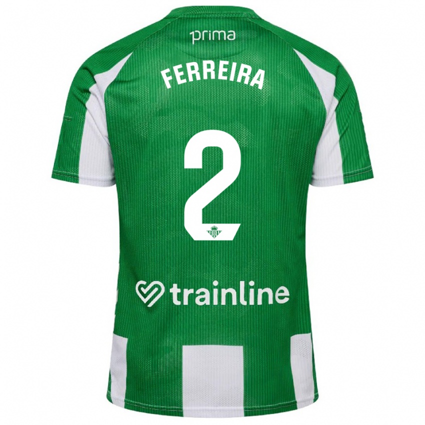 ילדים Kilian Ferreira #2 ירוק לבן ג'רזי ביתית 2025/26 חולצה קצרה