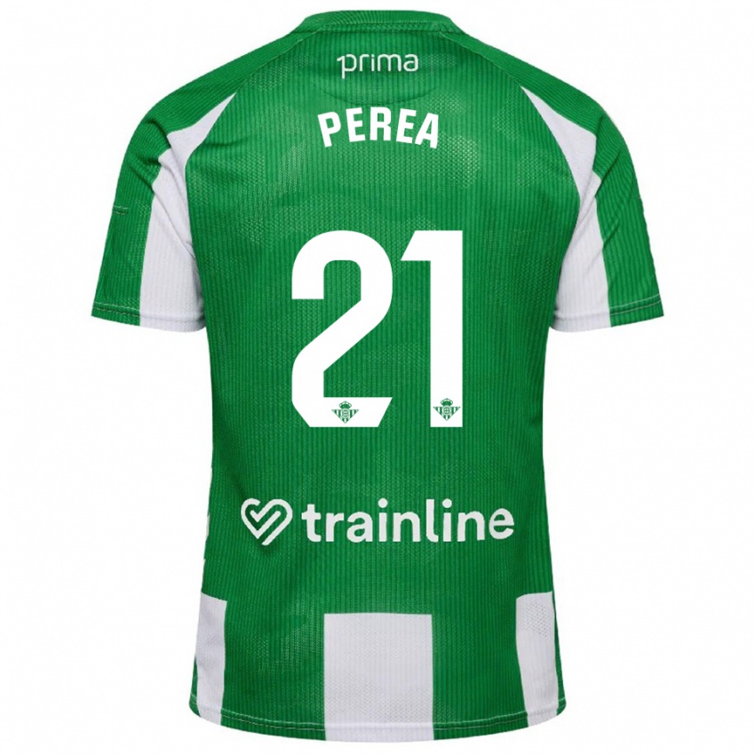 ילדים Paula Perea #21 ירוק לבן ג'רזי ביתית 2025/26 חולצה קצרה