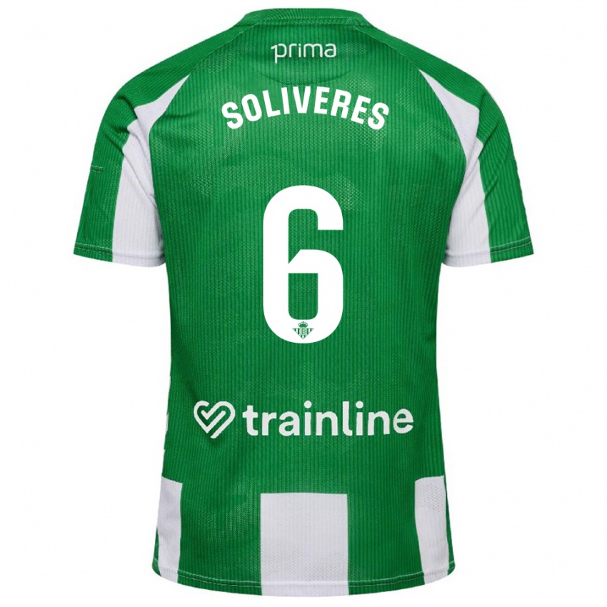 ילדים ג׳מה סוליברס #6 ירוק לבן ג'רזי ביתית 2025/26 חולצה קצרה