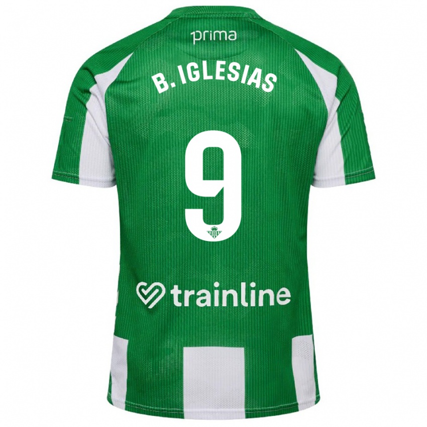 ילדים בורחה איגלסיאס #9 ירוק לבן ג'רזי ביתית 2025/26 חולצה קצרה