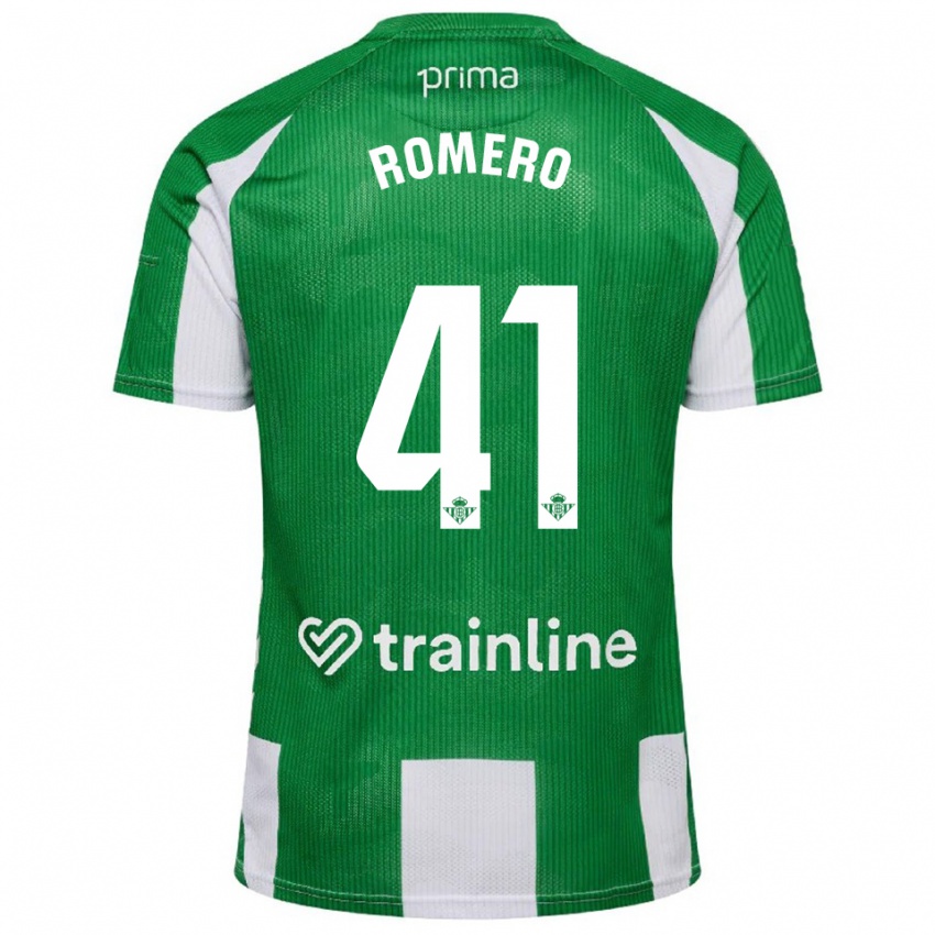 ילדים José Romero #41 ירוק לבן ג'רזי ביתית 2025/26 חולצה קצרה