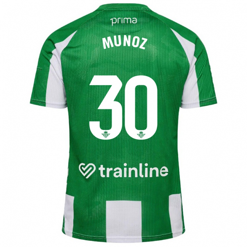 ילדים בלנקה מוניוז #30 ירוק לבן ג'רזי ביתית 2025/26 חולצה קצרה