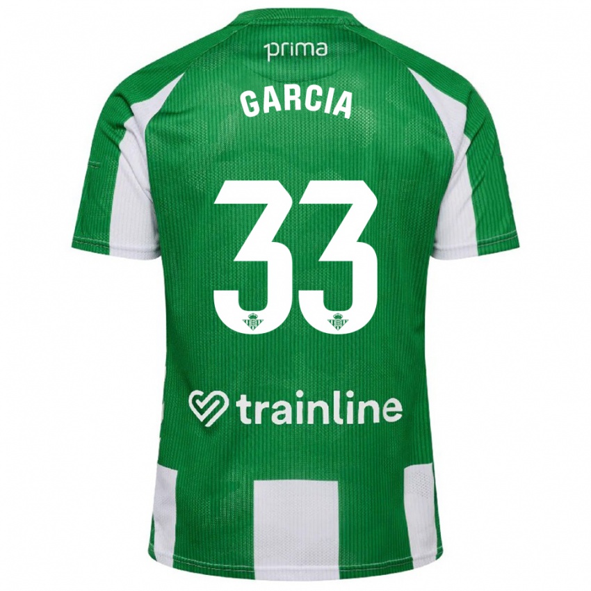 ילדים פבלו גרסיה #33 ירוק לבן ג'רזי ביתית 2025/26 חולצה קצרה
