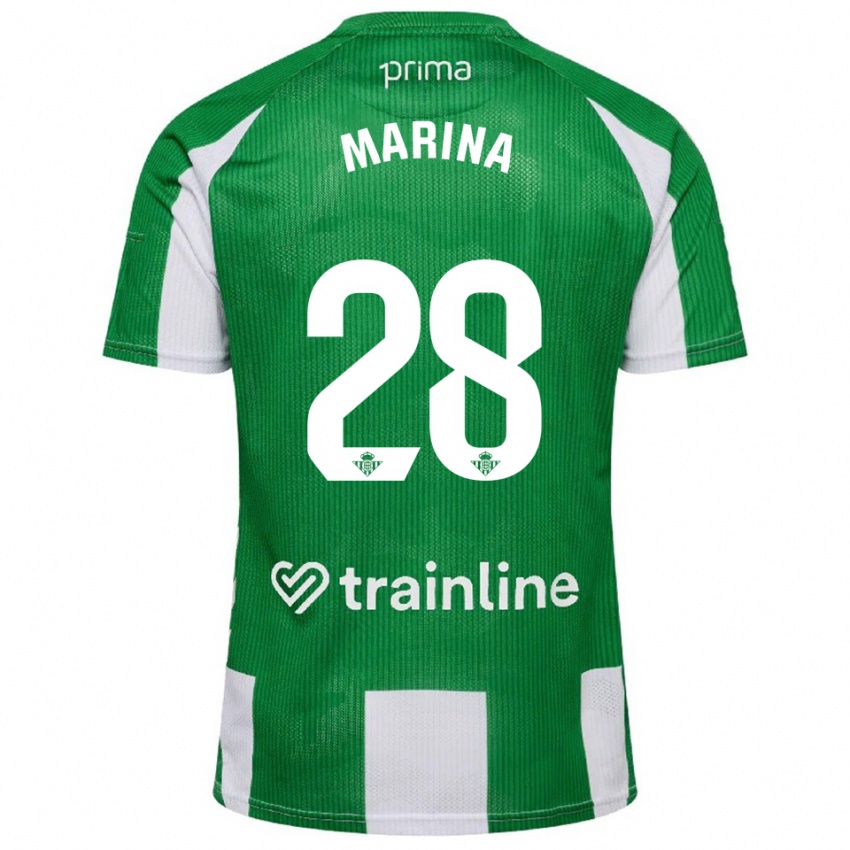 ילדים מרינה סאנצ'ז #28 ירוק לבן ג'רזי ביתית 2025/26 חולצה קצרה