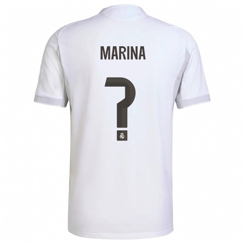 ילדים נאצ׳ו מרינה דיאס #0 לבן צהוב ג'רזי ביתית 2025/26 חולצה קצרה