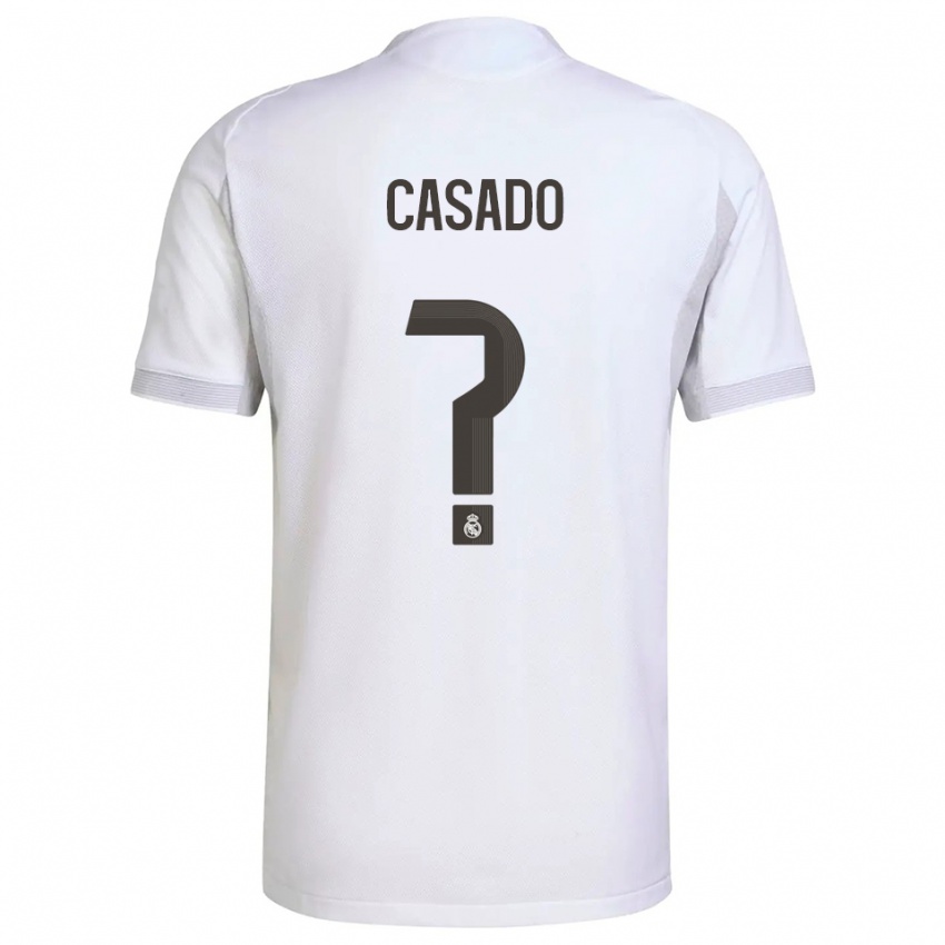 ילדים Juan Casado #0 לבן צהוב ג'רזי ביתית 2025/26 חולצה קצרה
