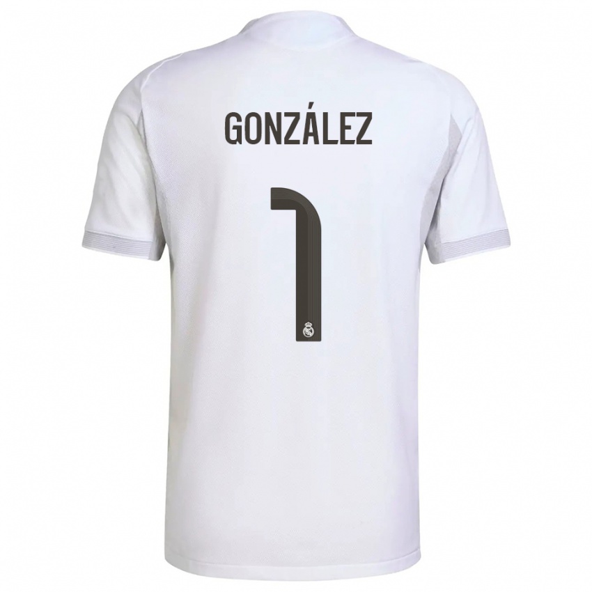 ילדים אלבארו גונסאלס סוברון #1 לבן צהוב ג'רזי ביתית 2025/26 חולצה קצרה