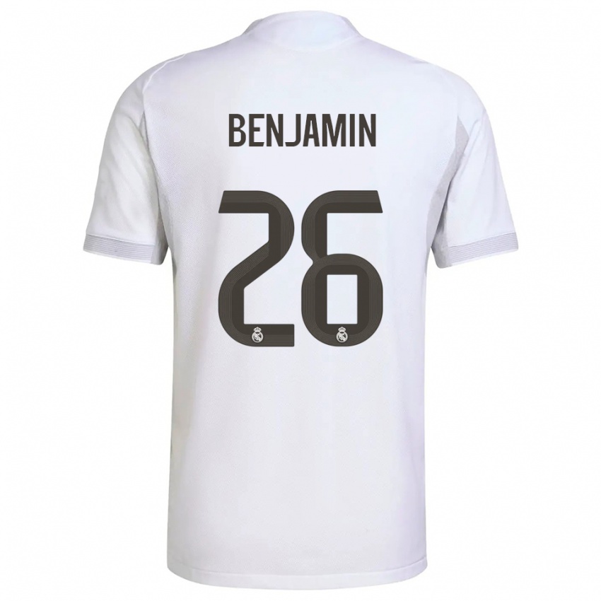 ילדים עמנואל בנימין #26 לבן צהוב ג'רזי ביתית 2025/26 חולצה קצרה
