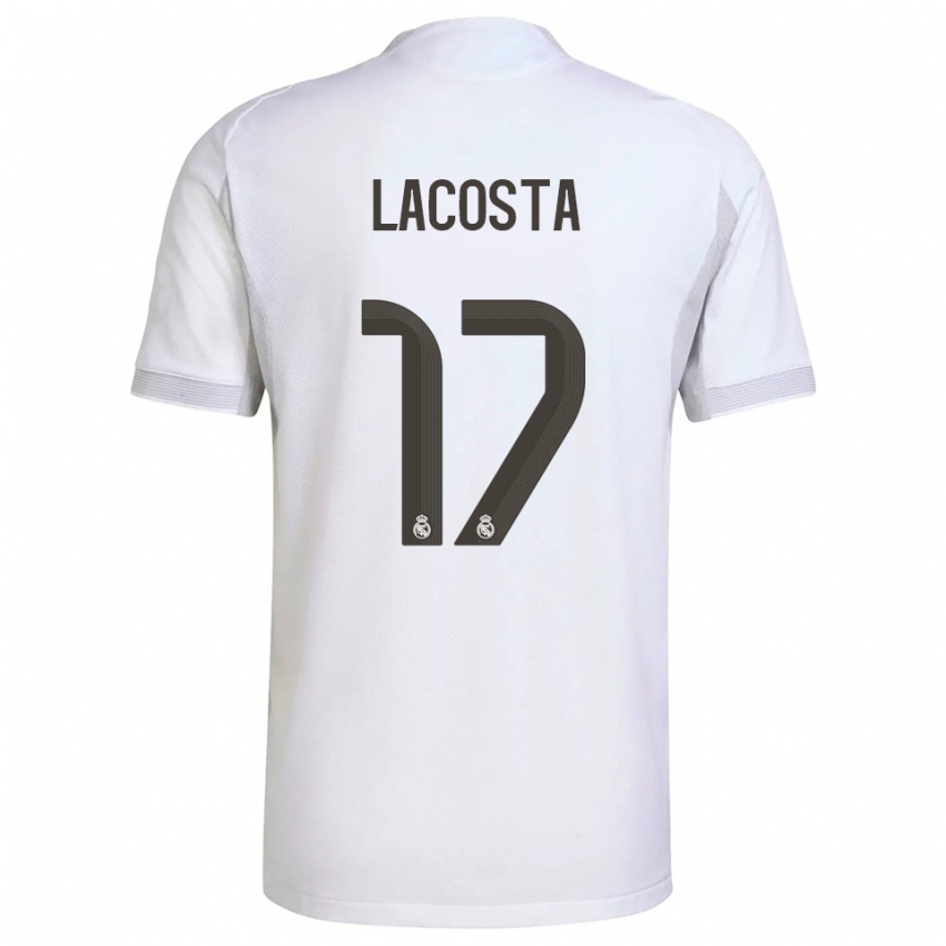 ילדים Diego Lacosta #17 לבן צהוב ג'רזי ביתית 2025/26 חולצה קצרה