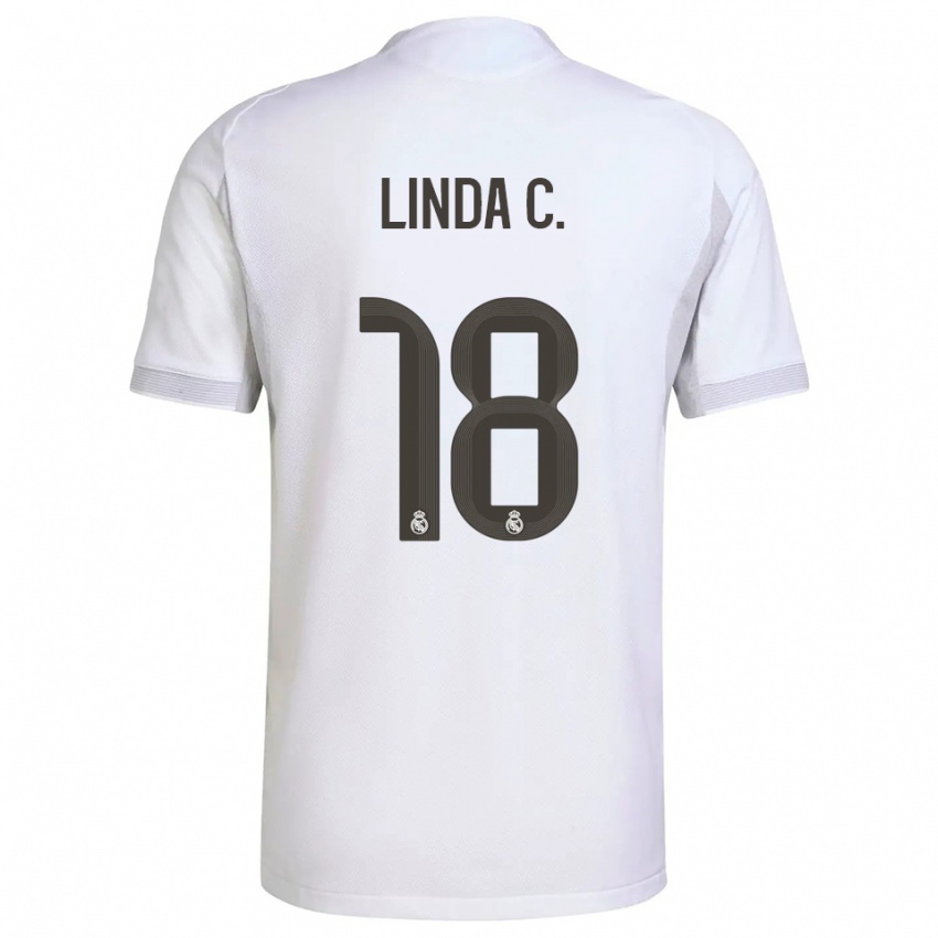 ילדים לינדה קייסדו #18 לבן צהוב ג'רזי ביתית 2025/26 חולצה קצרה