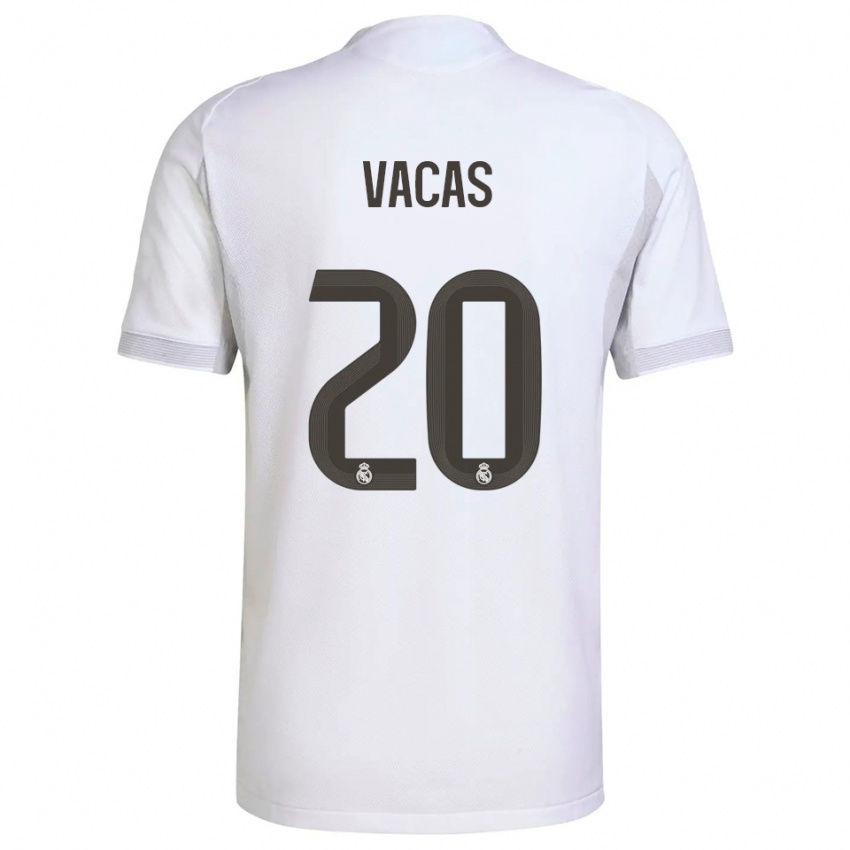 ילדים Juan Vacas #20 לבן צהוב ג'רזי ביתית 2025/26 חולצה קצרה