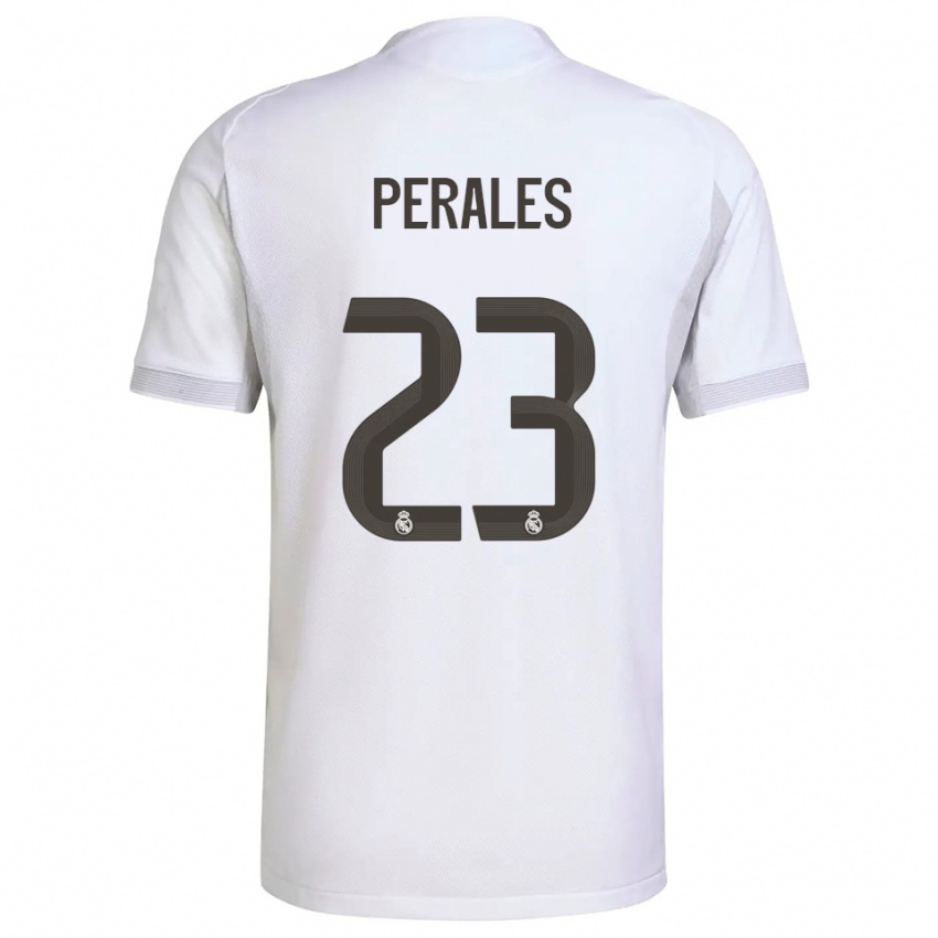 ילדים Miguel Perales #23 לבן צהוב ג'רזי ביתית 2025/26 חולצה קצרה