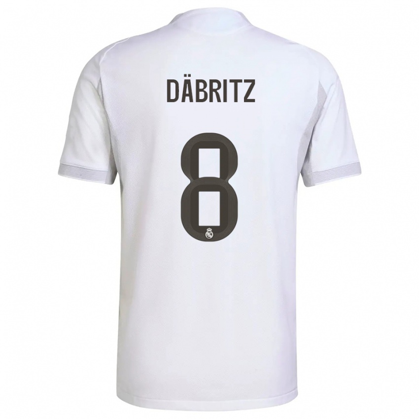 ילדים שרה דבריץ #8 לבן צהוב ג'רזי ביתית 2025/26 חולצה קצרה