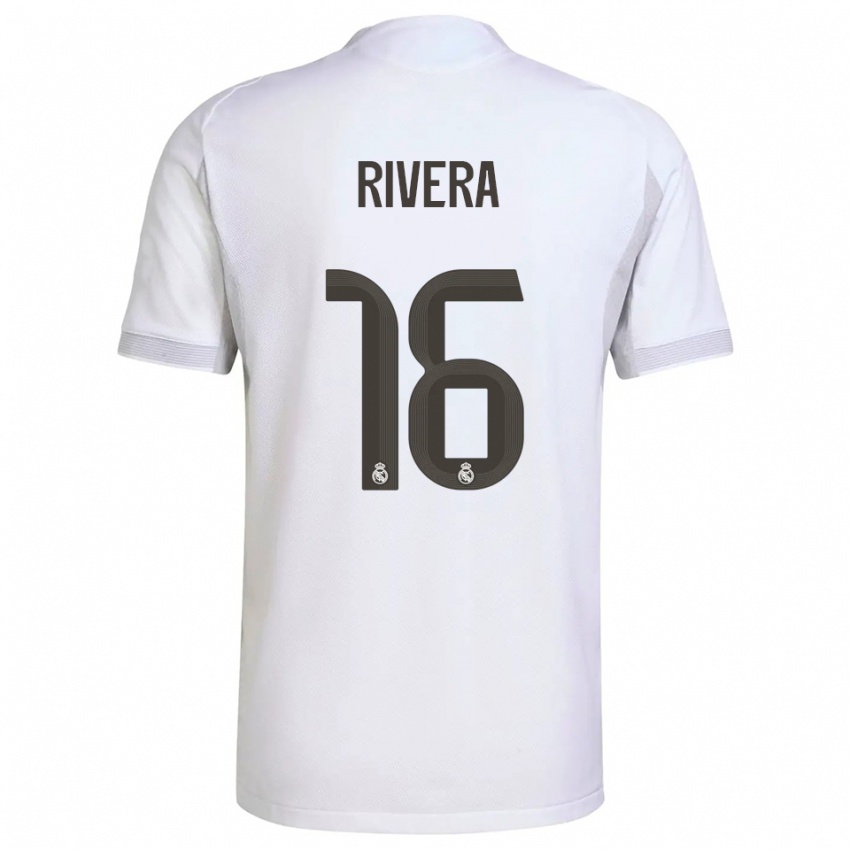 ילדים Pol Rivera #16 לבן צהוב ג'רזי ביתית 2025/26 חולצה קצרה