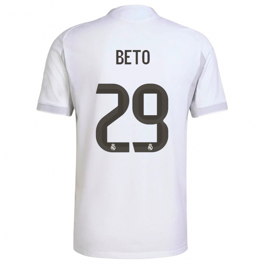 ילדים Beto Martínez #29 לבן צהוב ג'רזי ביתית 2025/26 חולצה קצרה