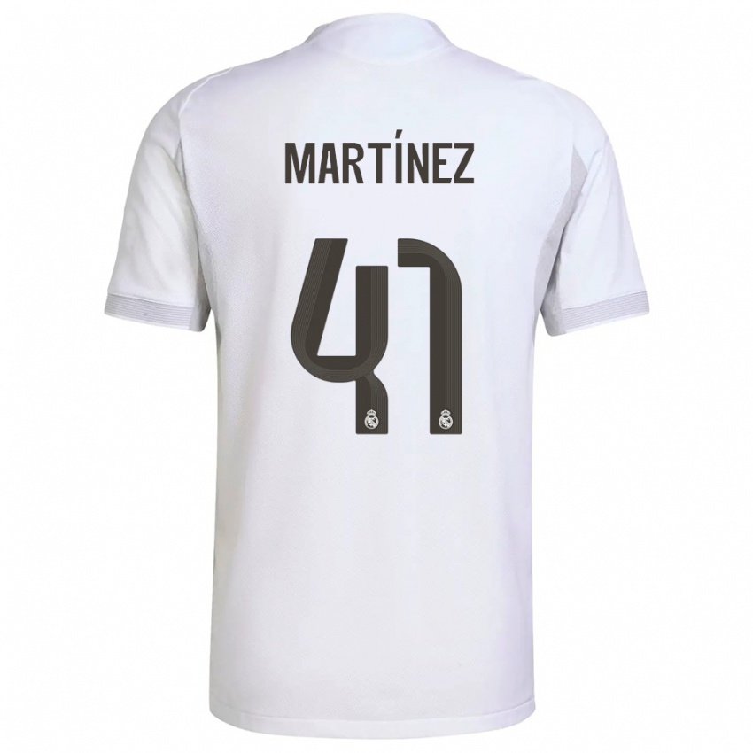 ילדים חואן מרטינס #41 לבן צהוב ג'רזי ביתית 2025/26 חולצה קצרה
