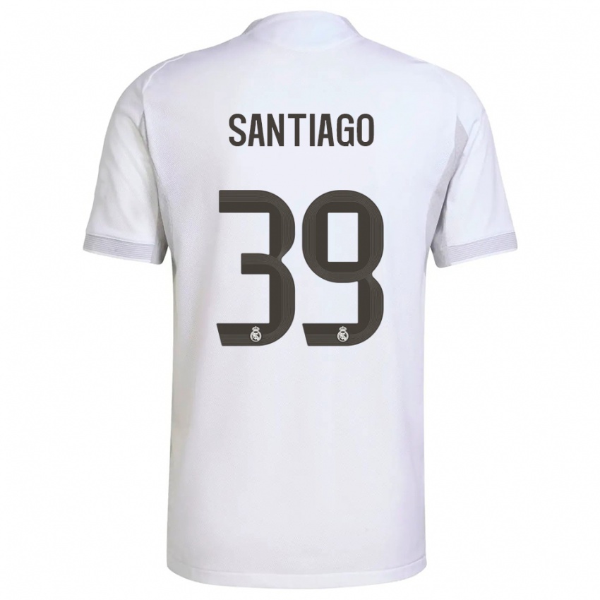 ילדים Aimar Santiago #39 לבן צהוב ג'רזי ביתית 2025/26 חולצה קצרה