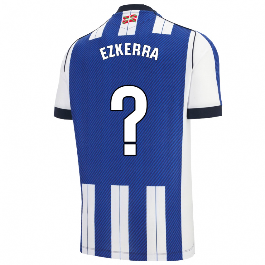 ילדים Naier Ezkerra #0 כחול לבן ג'רזי ביתית 2025/26 חולצה קצרה