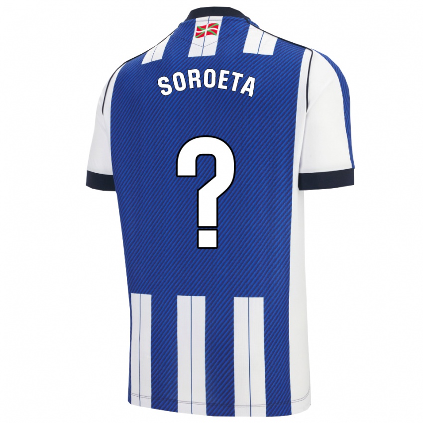 ילדים Javier Soroeta #0 כחול לבן ג'רזי ביתית 2025/26 חולצה קצרה