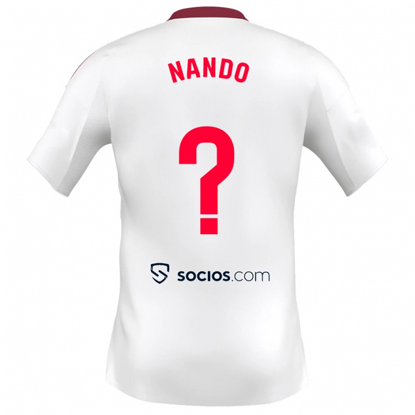 ילדים Nando Sánchez #0 לבן אדום ג'רזי ביתית 2025/26 חולצה קצרה