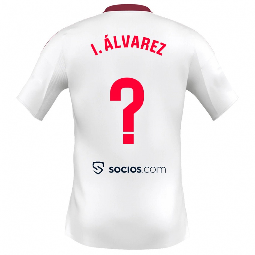 ילדים איזבל אלוורז #0 לבן אדום ג'רזי ביתית 2025/26 חולצה קצרה