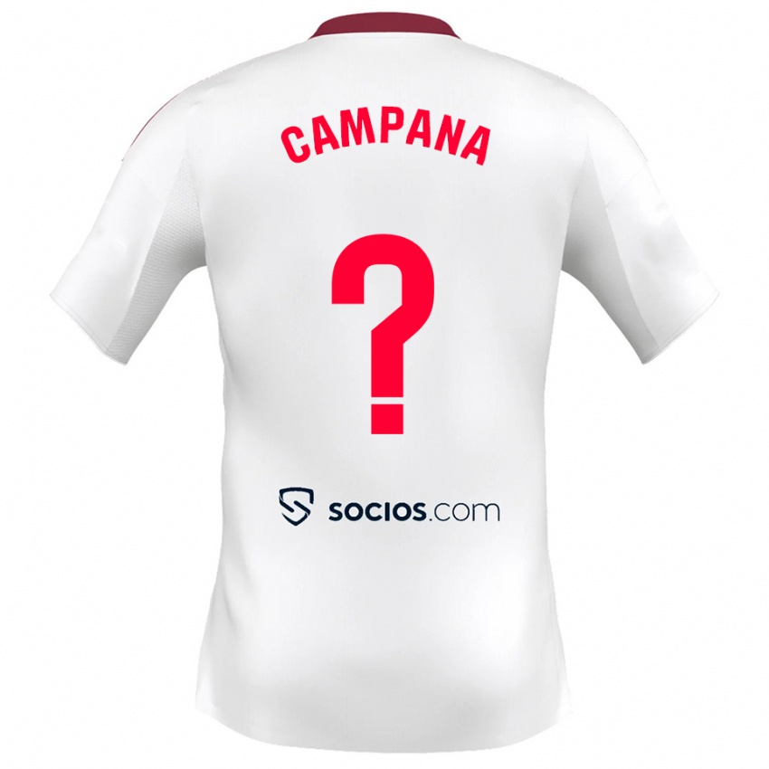 ילדים Massimo Campana #0 לבן אדום ג'רזי ביתית 2025/26 חולצה קצרה
