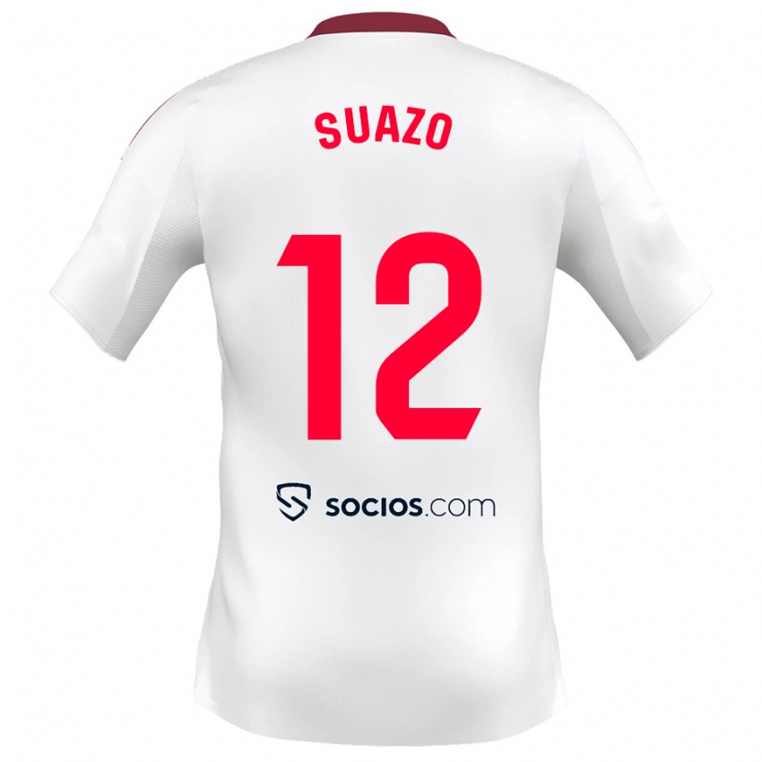 ילדים גבריאל סואסו #12 לבן אדום ג'רזי ביתית 2025/26 חולצה קצרה ילדים גבריאל סואסו #12 לבן אדום ג'רזי ביתית 2025/26 חולצה קצרה