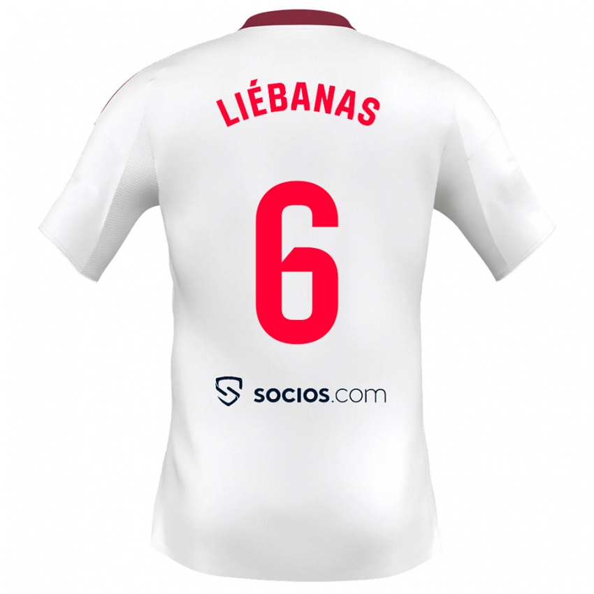 ילדים José Manuel Liébanas #6 לבן אדום ג'רזי ביתית 2025/26 חולצה קצרה